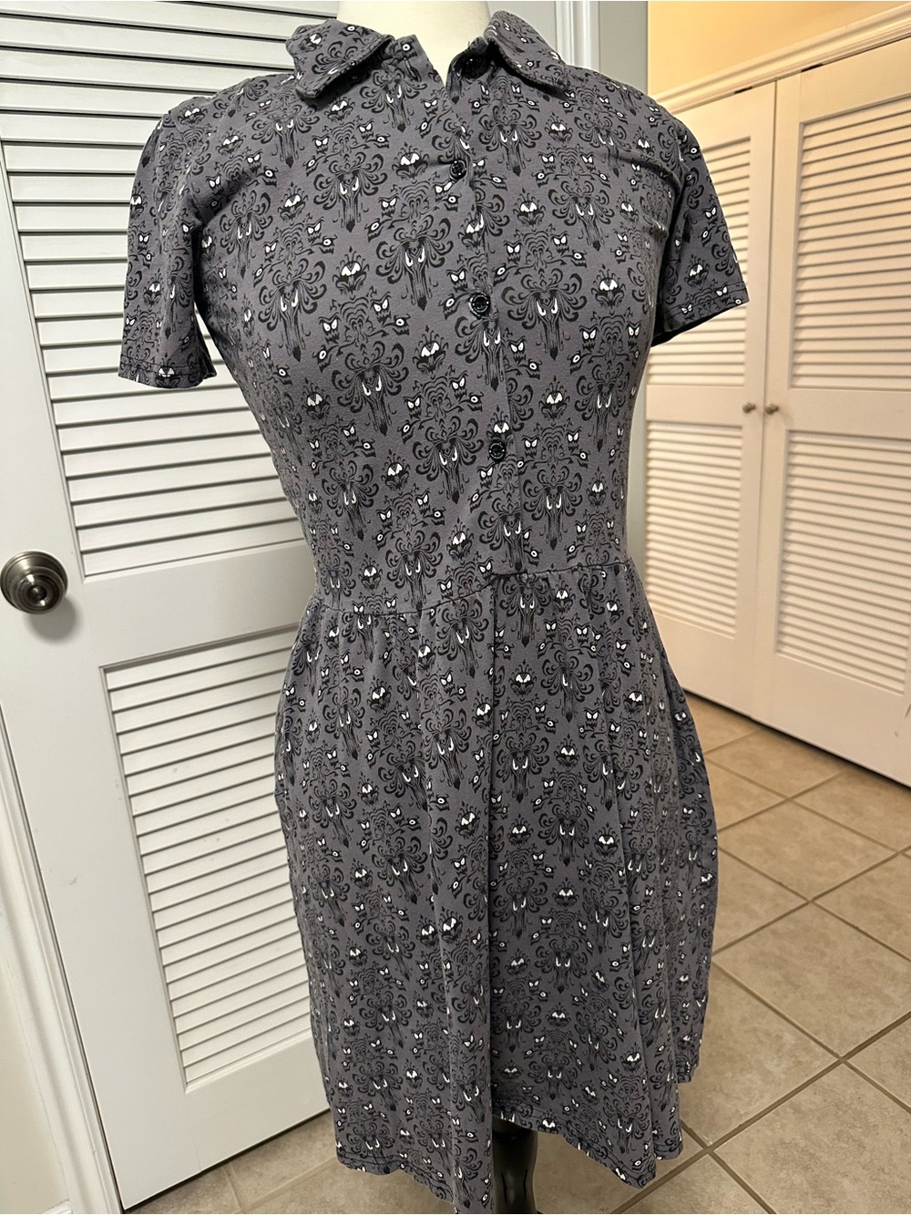 Cakeworthy Disney’s Haunted Mansion wallpaper collared dress